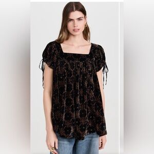 Free People/We the Free Velvet Summer Camp Tunic/Mini Dress Size S. NWT